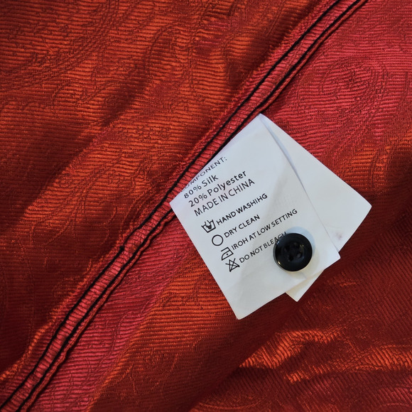 Barry Wang Mens Silk Iridescent Paisley Button Up Shirt Long Sleeve Size XL NWOT - Picture 8 of 9